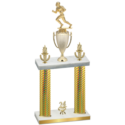 Double Gold Carbon Fiber Year Football Trophy