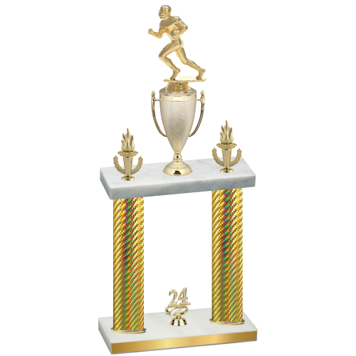 Double Gold Carbon Fiber Year Football Trophy