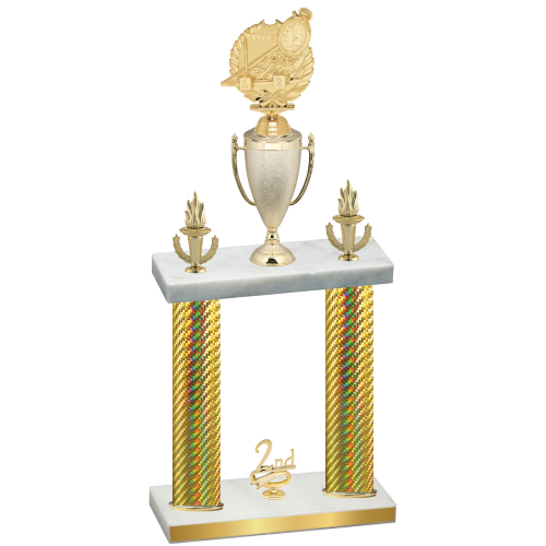 Double Gold Carbon Fiber Second Place Swimming Trophy