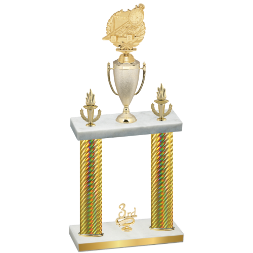 Double Gold Carbon Fiber Third Place Swimming Trophy