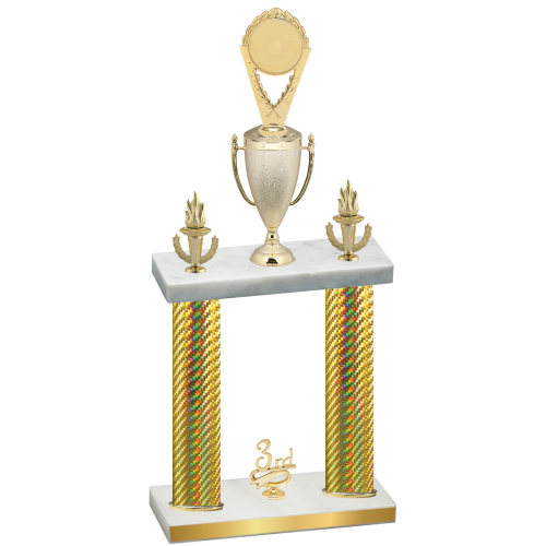 Double Gold Carbon Fiber Third Place Insert Trophy