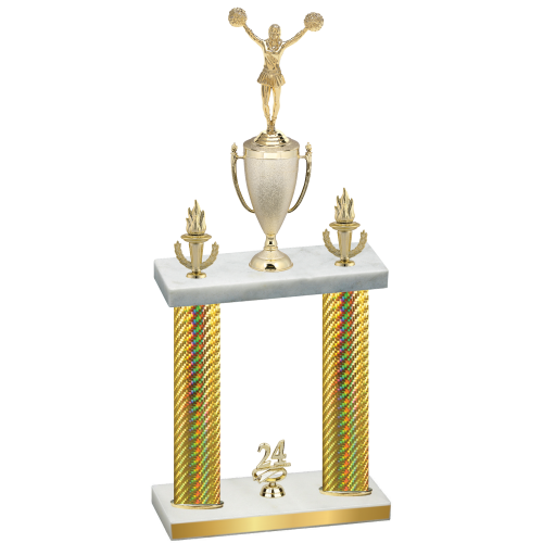 Double Gold Carbon Fiber Year Cheerleading Trophy