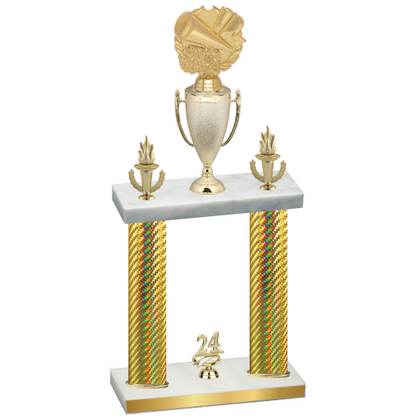 Double Gold Carbon Fiber Year Cheerleading Trophy