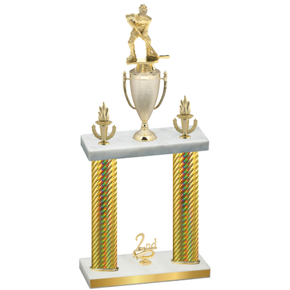 Double Gold Carbon Fiber Second Place Hockey Trophy
