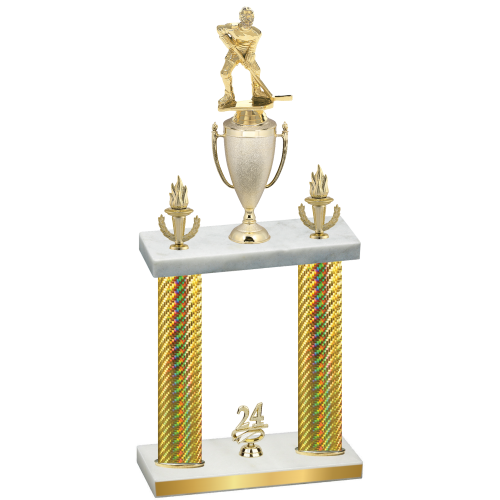 Double Gold Carbon Fiber Year Hockey Trophy