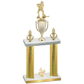 Double Gold Carbon Fiber Fourth Place Hockey Trophy