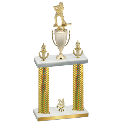 Double Gold Carbon Fiber Year Hockey Trophy