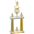 Double Gold Carbon Fiber Victory Lacrosse Trophy
