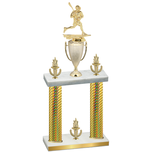 Double Gold Carbon Fiber Victory Lacrosse Trophy