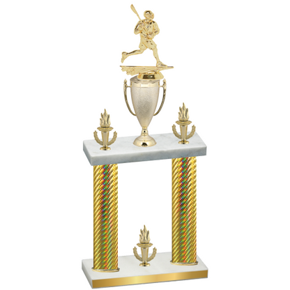 Double Gold Carbon Fiber Victory Lacrosse Trophy