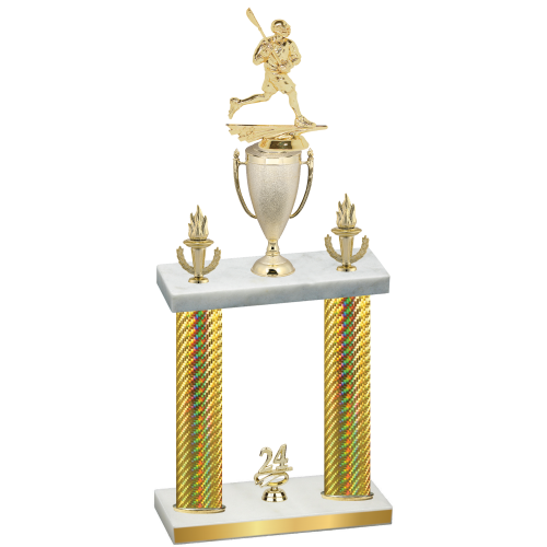 Double Gold Carbon Fiber Year Lacrosse Trophy