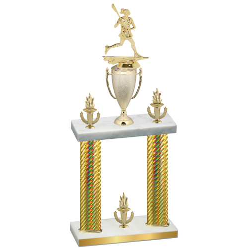 Double Gold Carbon Fiber Victory Lacrosse Trophy