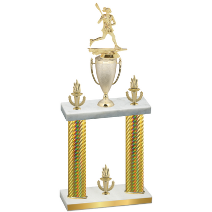 Double Gold Carbon Fiber Victory Lacrosse Trophy