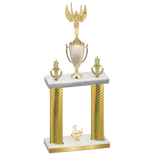 Double Gold Carbon Fiber Third Place Victory Trophy