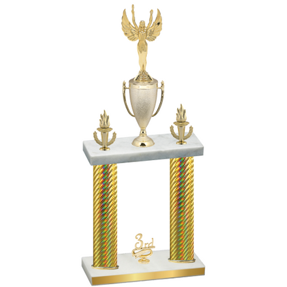 Double Gold Carbon Fiber Third Place Victory Trophy