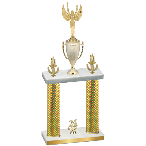 Double Gold Carbon Fiber Year Victory Trophy