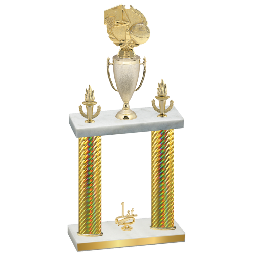 Double Gold Carbon Fiber First Place Basketball Trophy