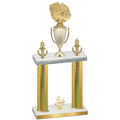 Double Gold Carbon Fiber Fourth Place Basketball Trophy