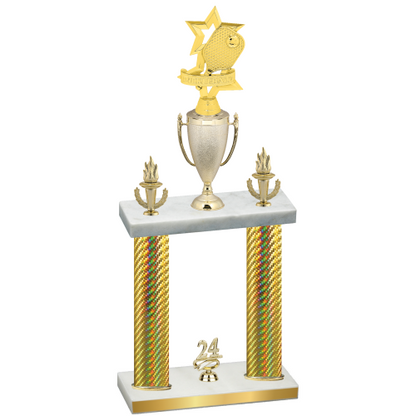 Double Gold Carbon Fiber Year Pickleball Trophy