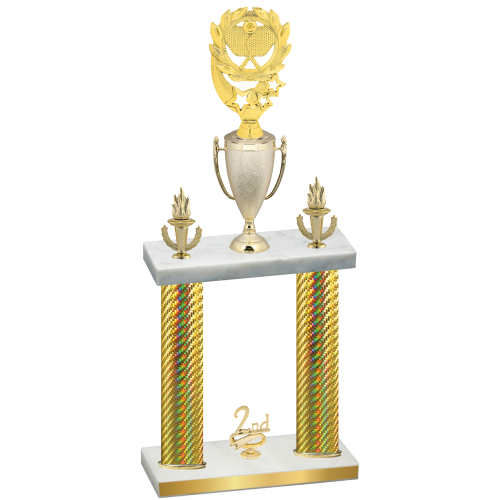 Double Gold Carbon Fiber Second Place Pickleball Trophy
