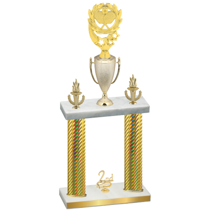 Double Gold Carbon Fiber Second Place Pickleball Trophy