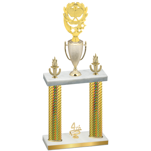 Double Gold Carbon Fiber Fourth Place Pickleball Trophy