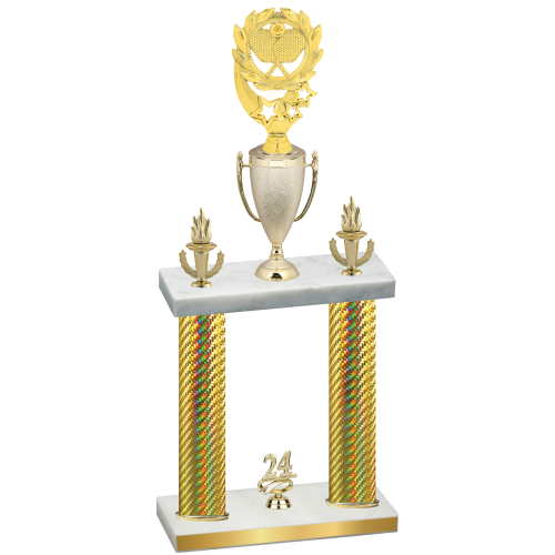 Double Gold Carbon Fiber Year Pickleball Trophy