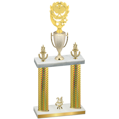 Double Gold Carbon Fiber Year Pickleball Trophy