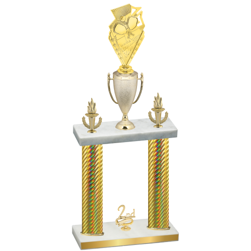 Double Gold Carbon Fiber Second Place Pickleball Trophy