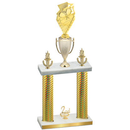 Double Gold Carbon Fiber Second Place Pickleball Trophy