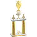 Double Gold Carbon Fiber Third Place Pickleball Trophy