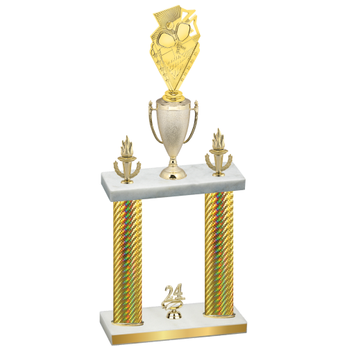 Double Gold Carbon Fiber Year Pickleball Trophy