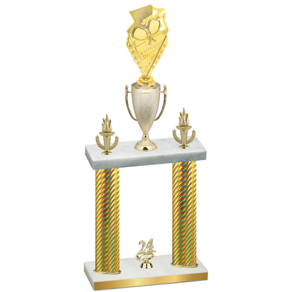 Double Gold Carbon Fiber Year Pickleball Trophy