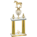 Double Gold Carbon Fiber Third Place Horses Trophy
