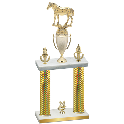 Double Gold Carbon Fiber Year Horses Trophy