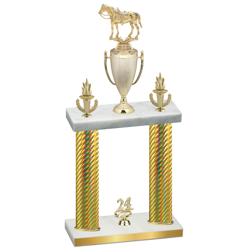 Double Gold Carbon Fiber Year Horses Trophy