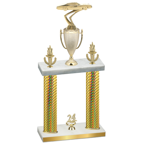 Double Gold Carbon Fiber Year Cars Trophy