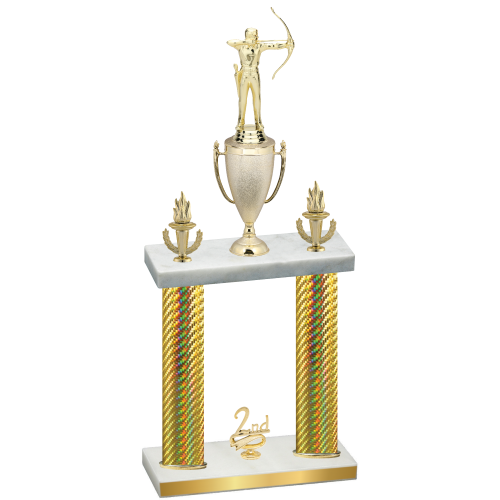 Double Gold Carbon Fiber Second Place Archery Trophy