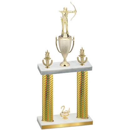 Double Gold Carbon Fiber Second Place Archery Trophy