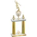Double Gold Carbon Fiber Fourth Place Basketball Trophy
