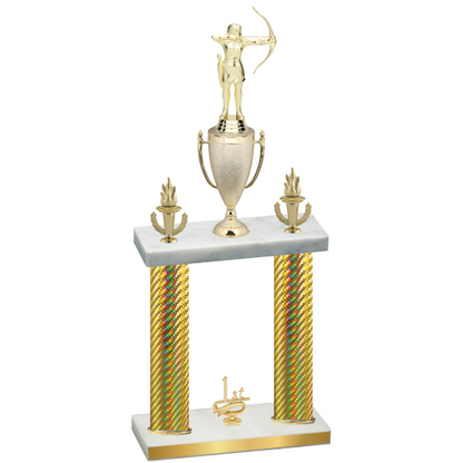 Double Gold Carbon Fiber First Place Archery Trophy