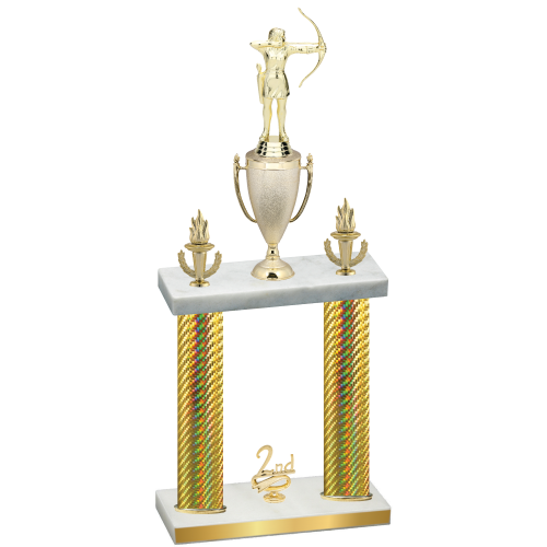 Double Gold Carbon Fiber Second Place Archery Trophy