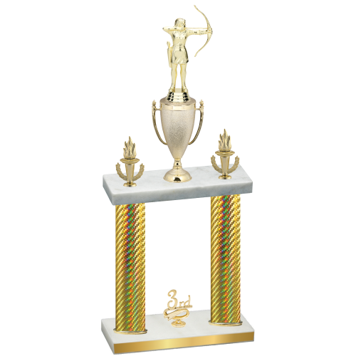 Double Gold Carbon Fiber Third Place Archery Trophy