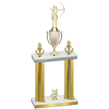 Double Gold Carbon Fiber Year Archery Trophy