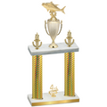Double Gold Carbon Fiber Fourth Place Fishing Trophy