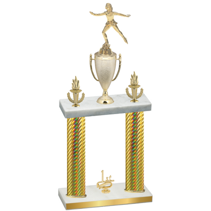 Double Gold Carbon Fiber First Place Skater Trophy