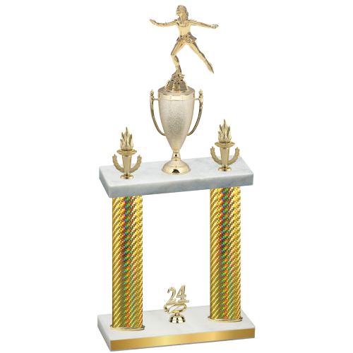 Double Gold Carbon Fiber Year Skater Trophy