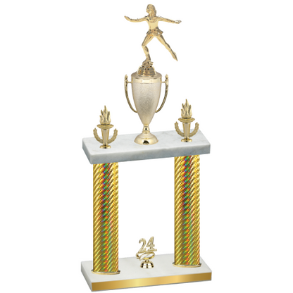 Double Gold Carbon Fiber Year Skater Trophy