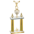 Double Gold Carbon Fiber Third Place Weights Trophy