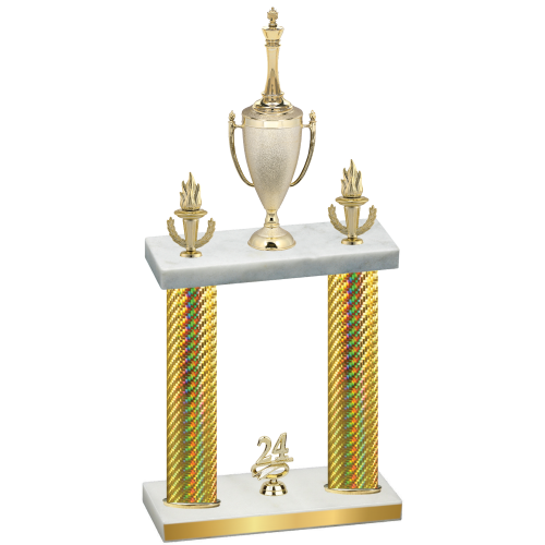 Double Gold Carbon Fiber Year Chess Trophy